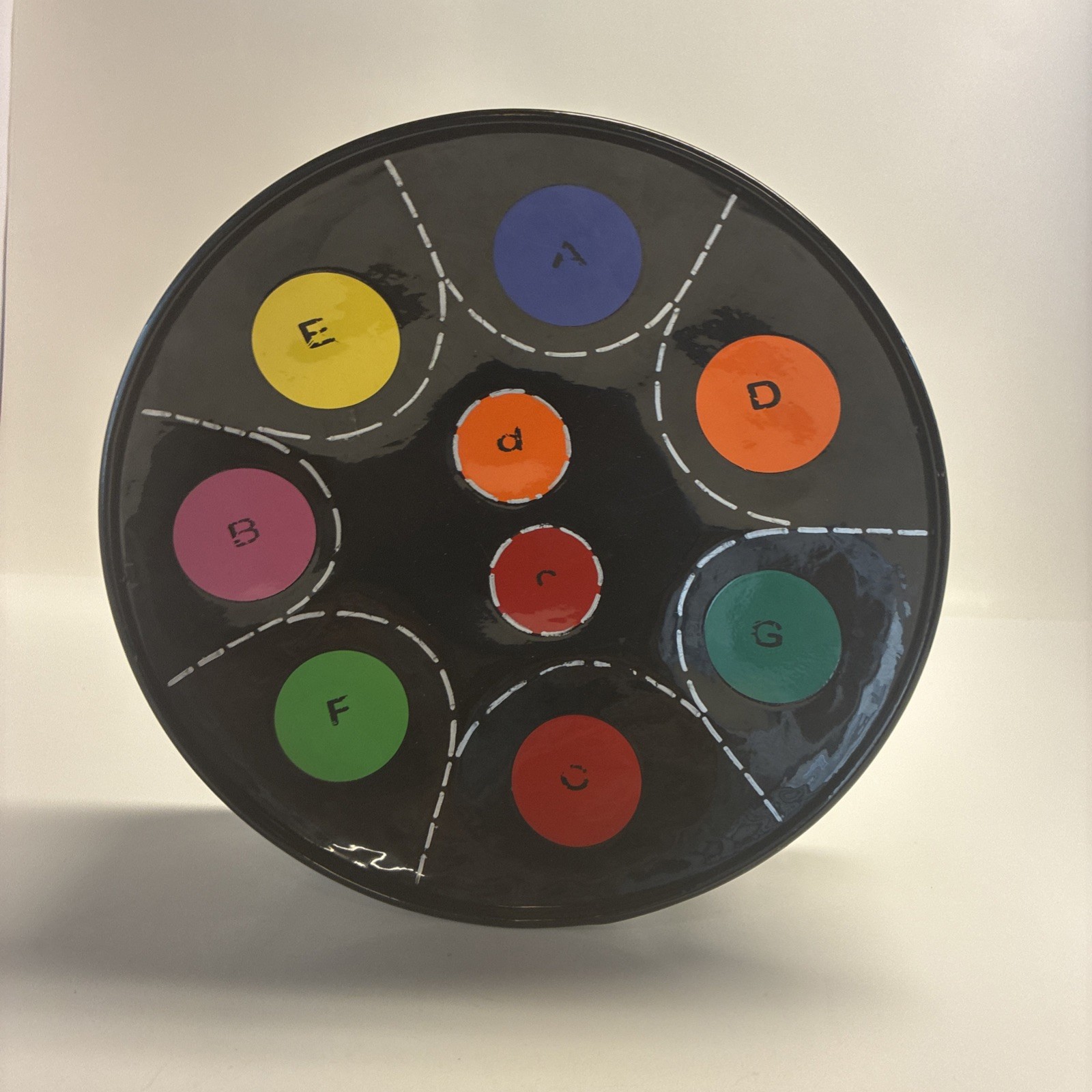 Panland Steel pan steel Drum Multicolor On Black 9 Notes 10”
