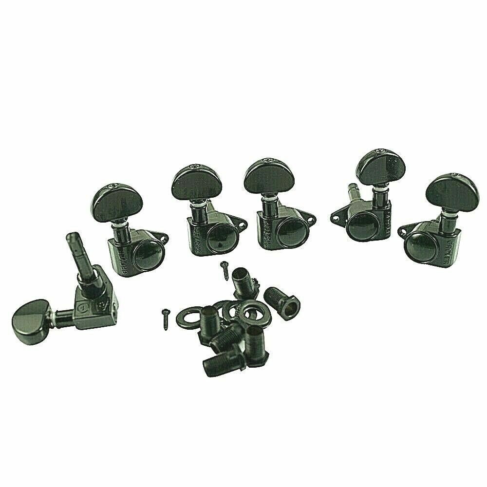 Grover 106BC Rotomatic Locking Tuners 3 +3 Black Chrome Finish