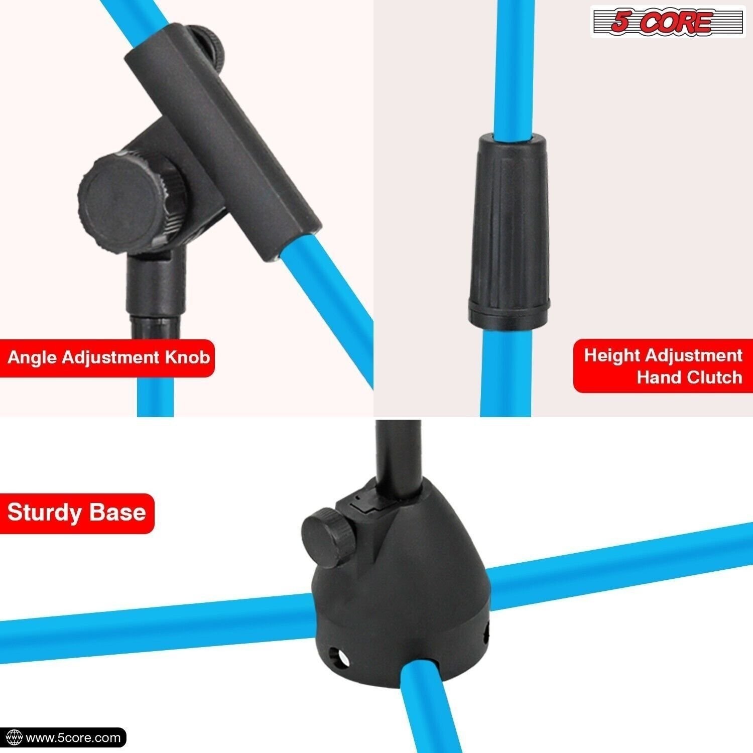 5Core Tripod Mic Stand Adjustable Holder Floor Microphone Boom Arm