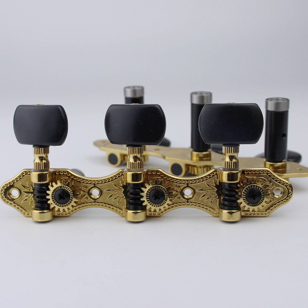 1Set Acoustic Classical Guitar Tuning Keys Steel Pegs Machine Heads Black handle