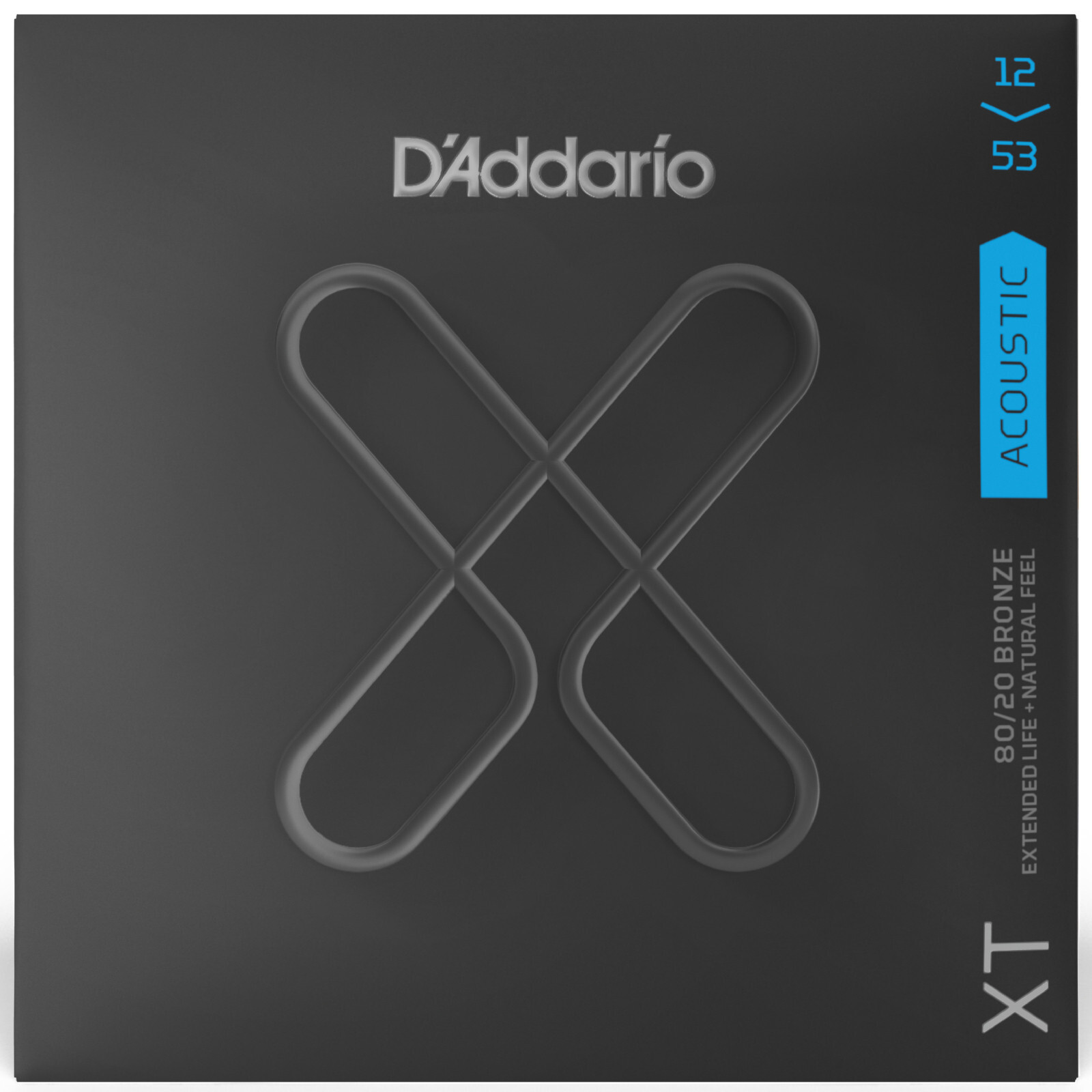 D’Addario XT 80/20 Bronze Coated Acoustic Guitar Strings, Light 12-53