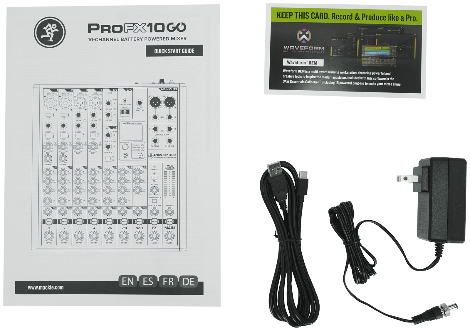 Mackie ProFX10GO 10-Channel Battery Powered Analog Mixer w/FX/USB/Bluetooth