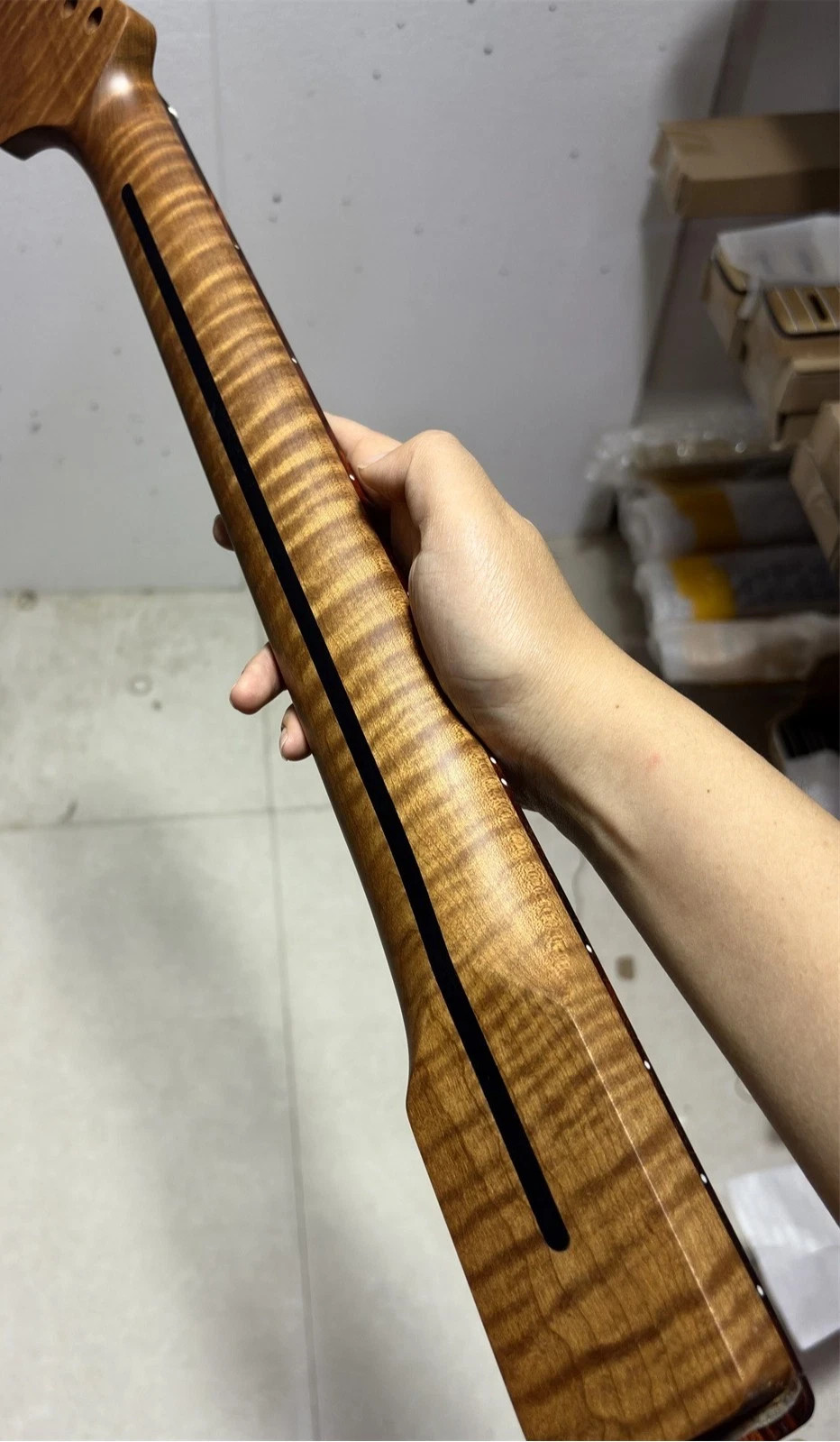 AAAA22Fret Roasted Flame Maple Electric guitar neck 25.5inch rosewood Satin Part