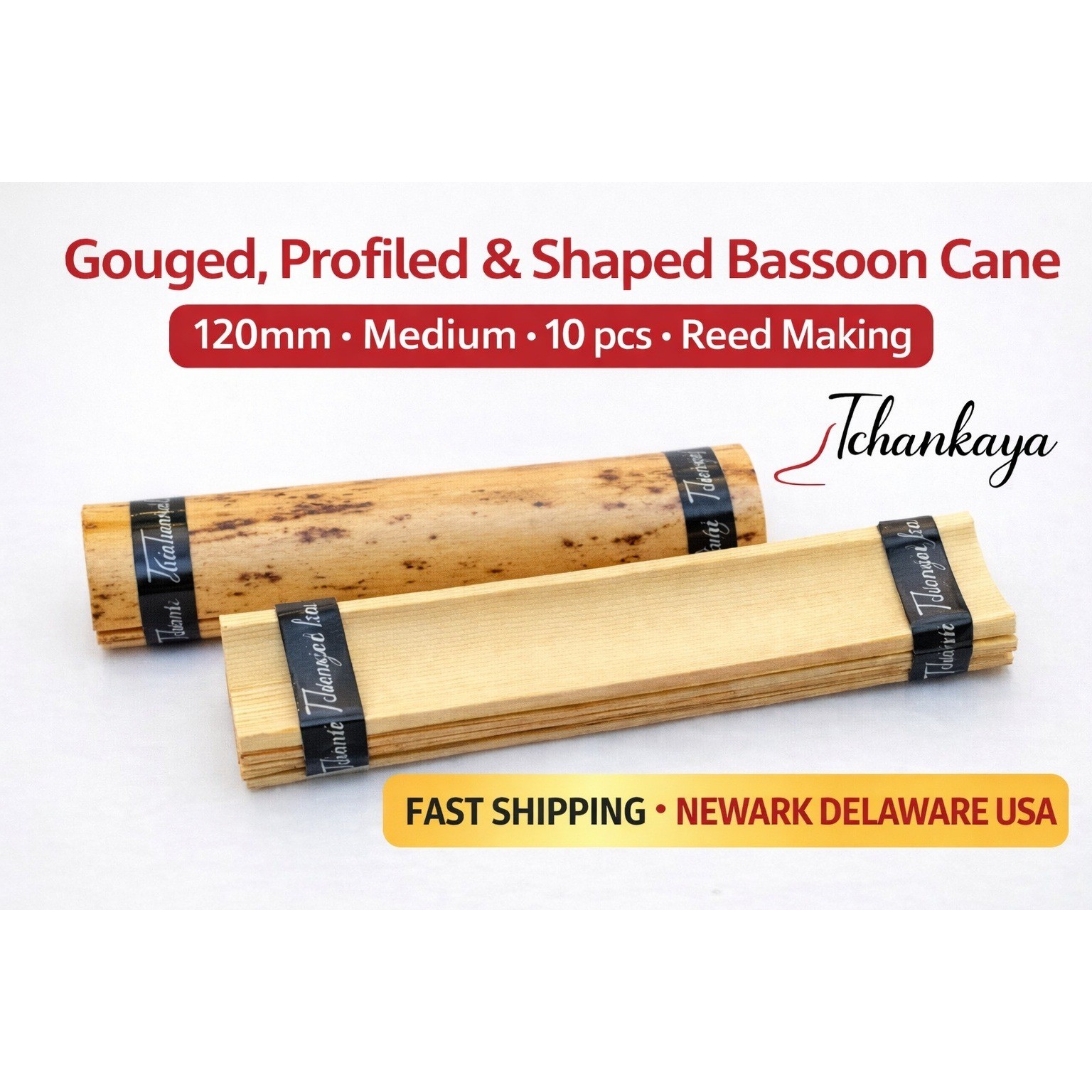 Tchankaya Bassoon Cane Gouged Profiled Shaped Medium Hard 0.95-0.55mm 10pcs USA