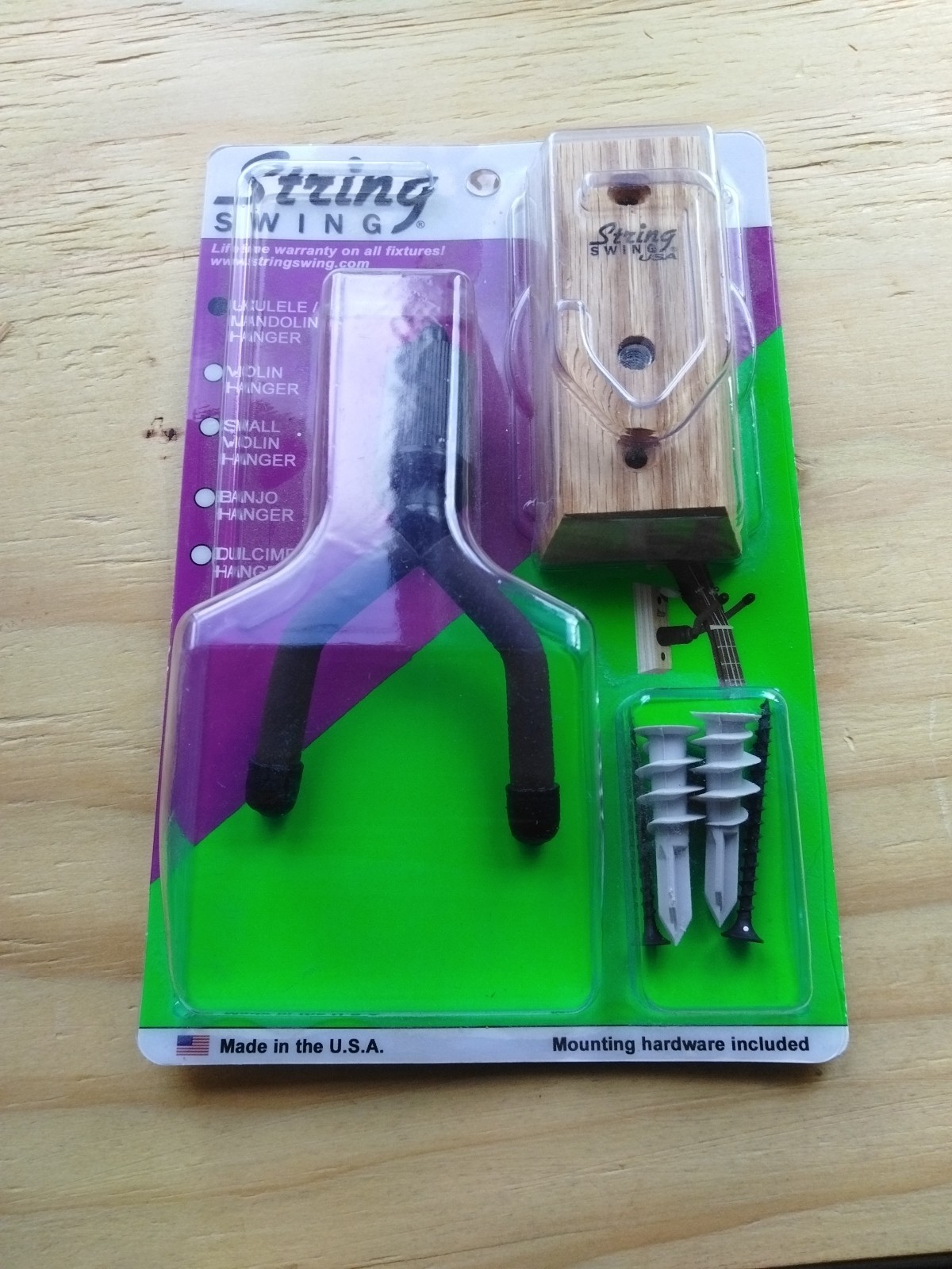 Ukulele / Mandolin Hanger by String Swing w/ Mounting Hardware NEW SEALED