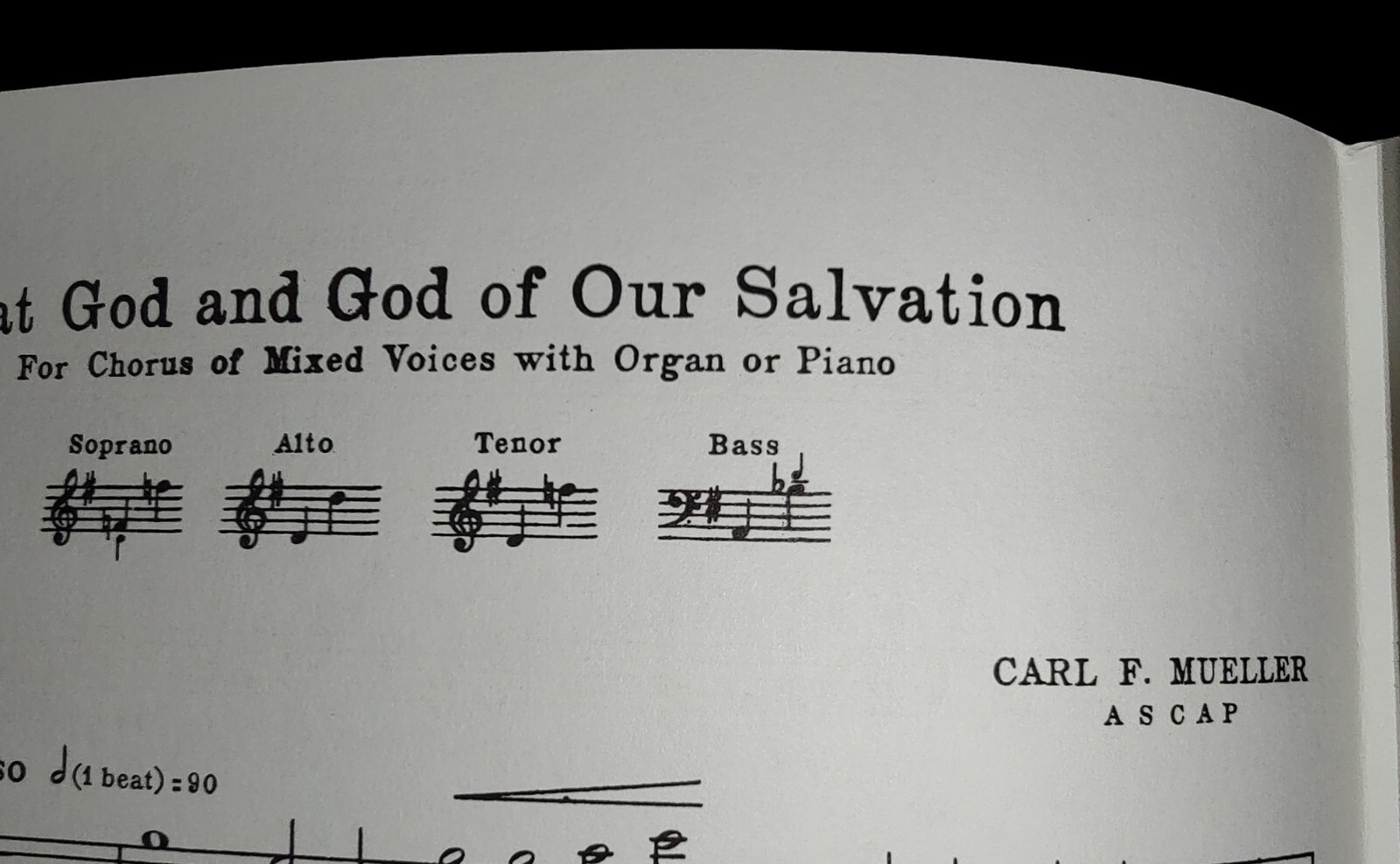 Choral Sheet Music “Great God and God Of Our Salvation” SATB Carl F. Mueller