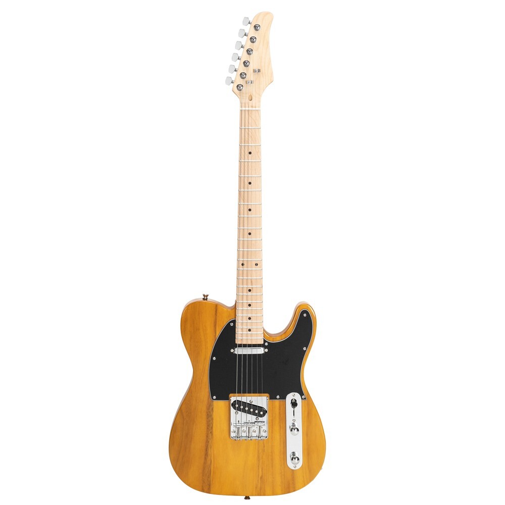 Full-Size Trans Yellow Tele Style Solid Body Electric Guitar Package w/ Gig Bag