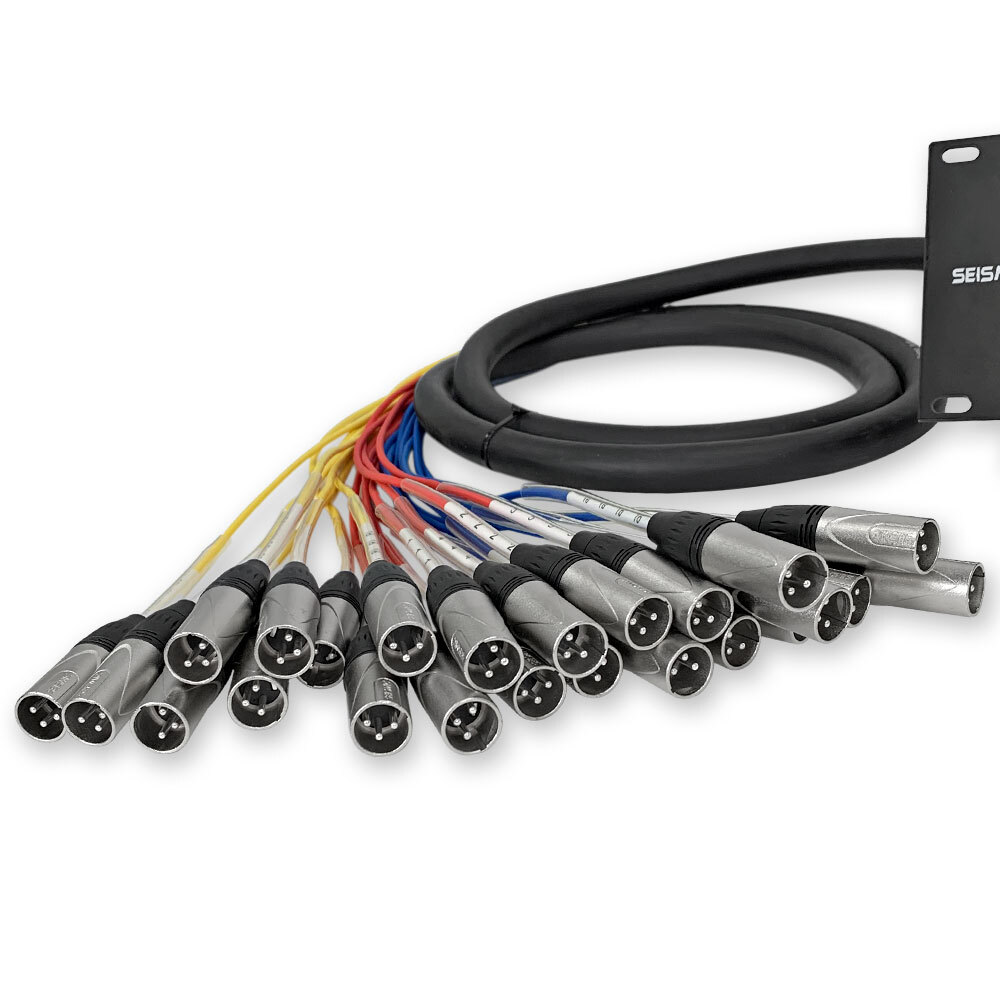 24 Channel Pro Audio XLR TRS Combo Splitter Snake Cable – 3′ and 10′ XLR trunks