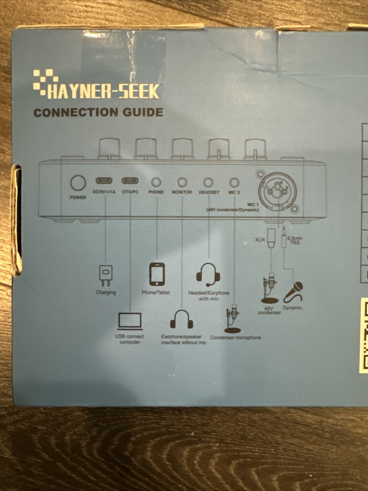 Hayner-Seek H1 Black Podcast Equipment DJ Audio Mixer For Live Streaming
