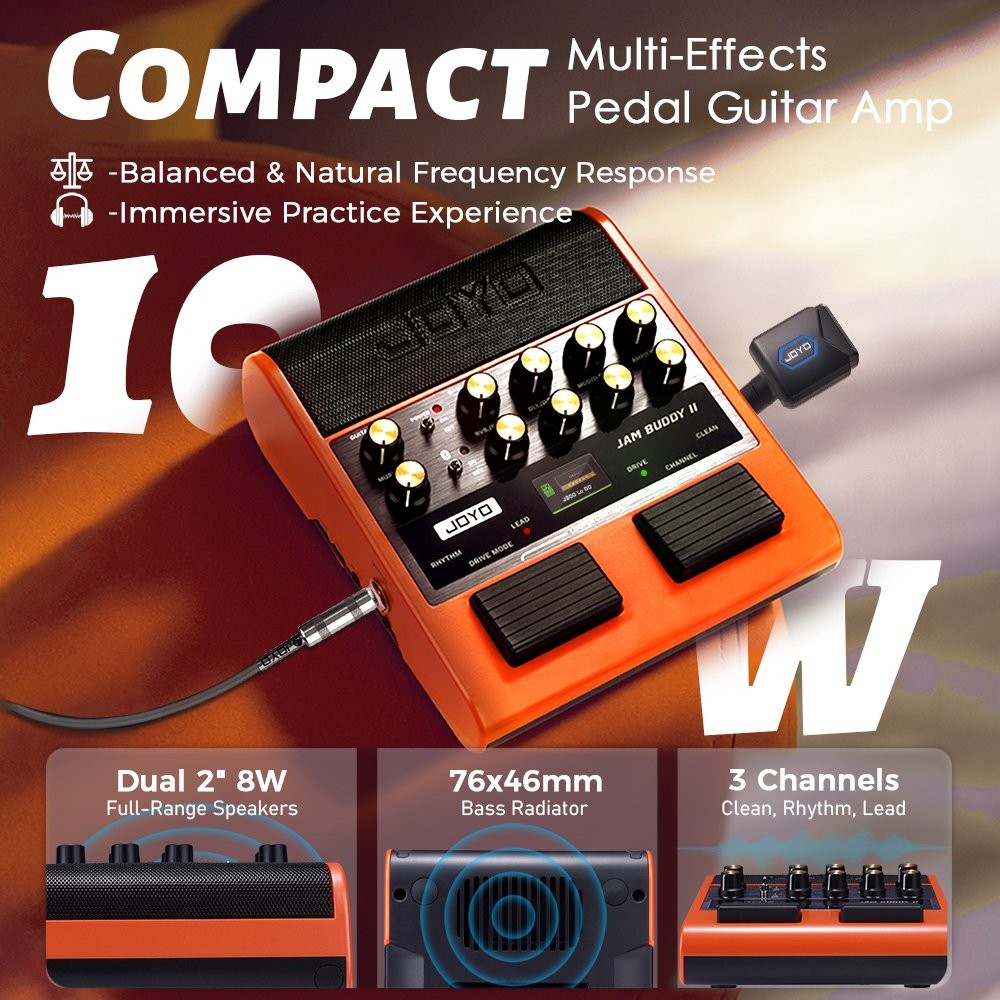 JOYO 10W Guitar Practice Combo Amplifier with Footswitch,OTG Recording Jam Buddy