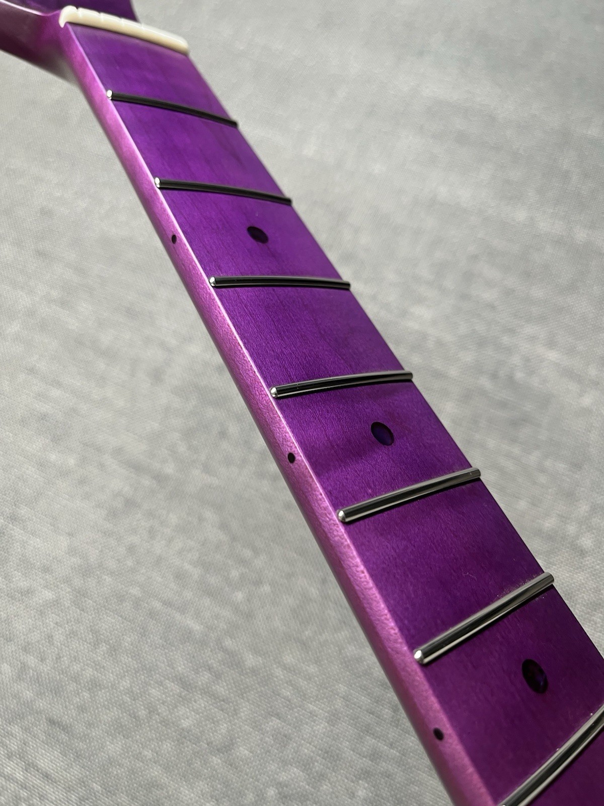 New Stainless steel 21Frets purple Satin Maple Electric guitar Neck Unfinished