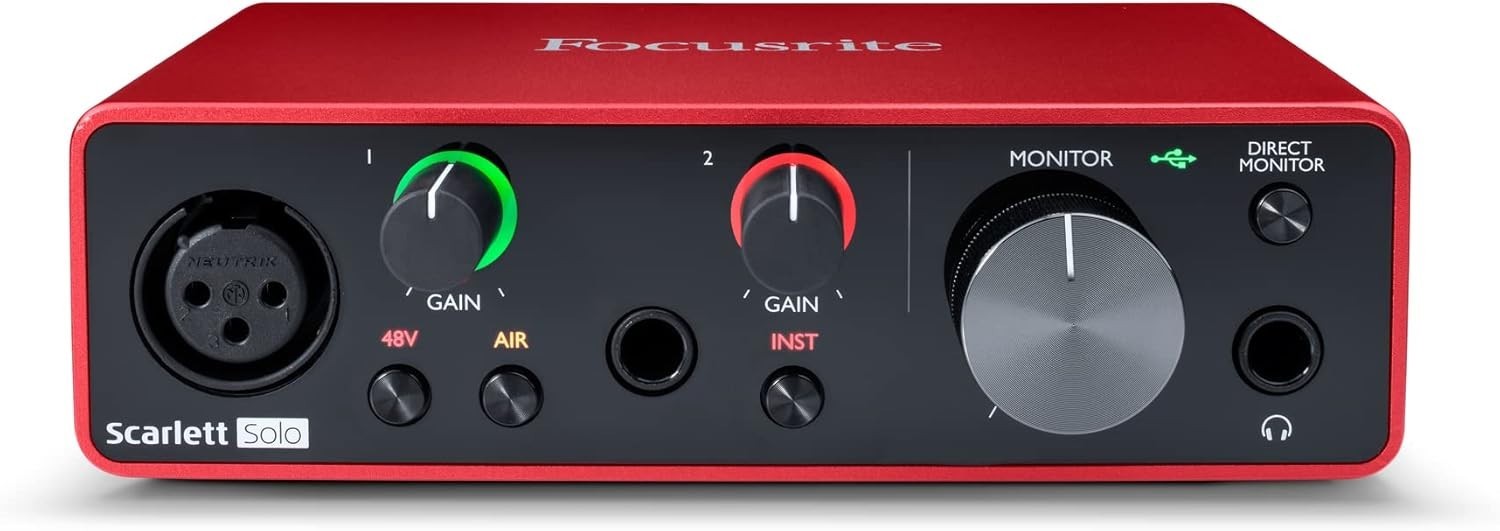 Pro Tools Ready Scarlett Solo 3rd Gen USB Interface for Musicians & Podcasters