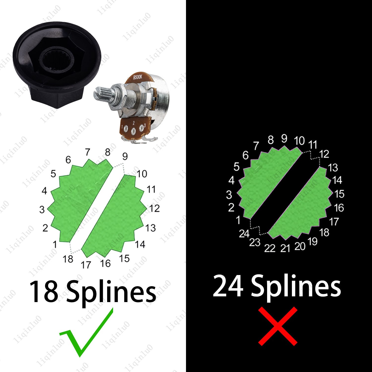 1/5/10Pcs Black Guitar Bass Knob Volume Tone Control for Jazz Bass – 2Size (S/L)