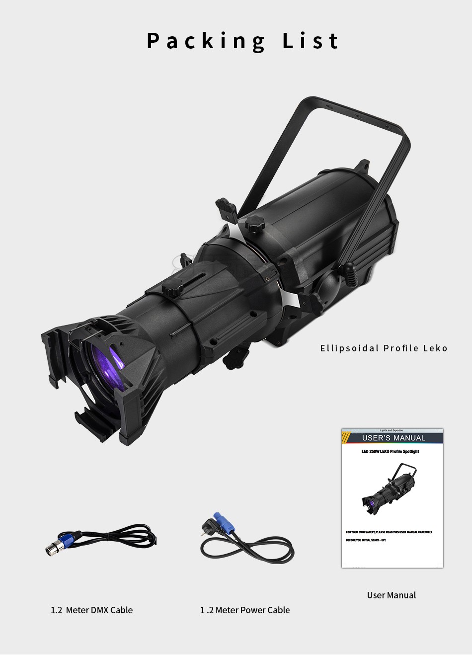 4Pcs 250W LED Profile Light 4in1 RGBW/Warm+Cool White Beam Spot Light Party Show