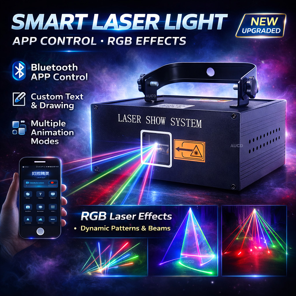 3W Stage Projector Laser Lights iOS/Android App RGB Animation DMX DJ Party Show