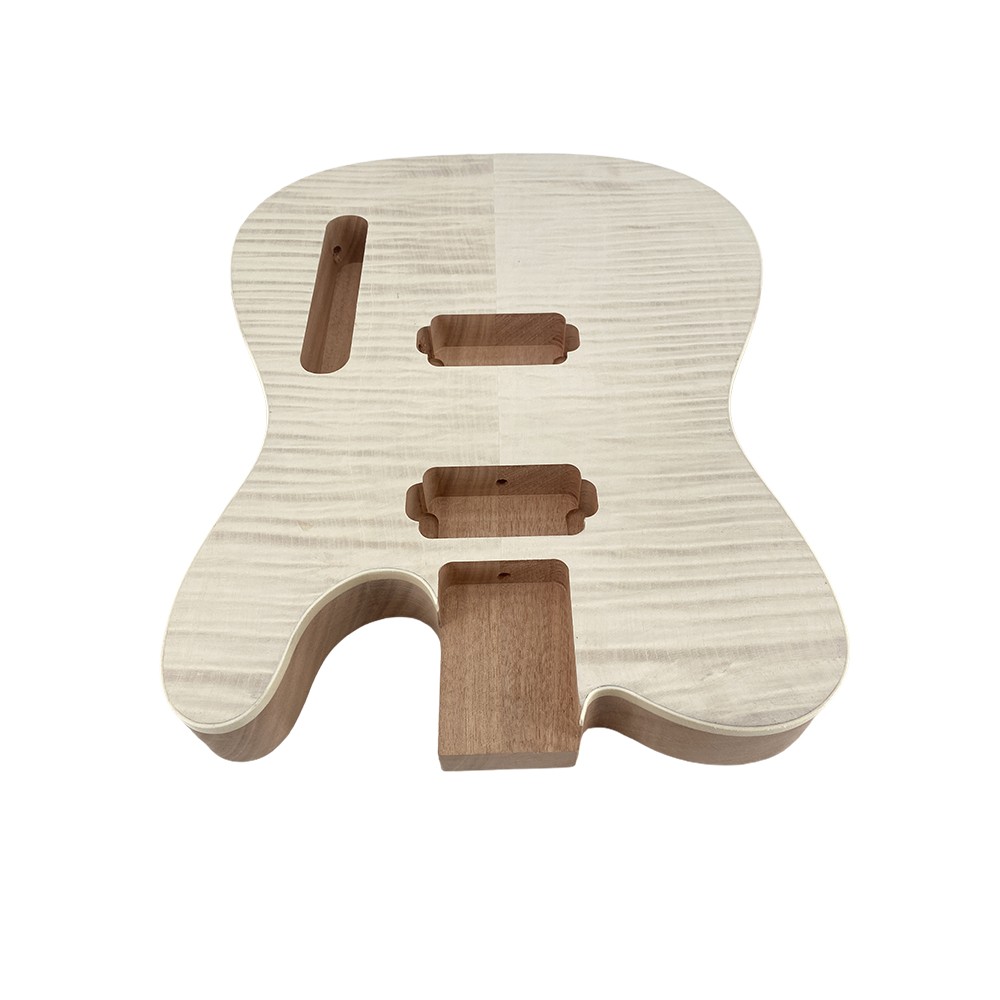 Guitar Body Mahogany Flame Maple Veneer Semi Hollow Guitar Body Bolt On