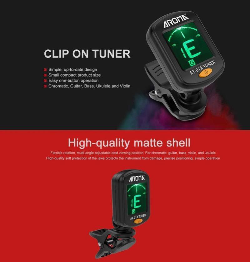 Banjo Violin Tuner LCD Clip on Chromatic Electric Acoustic Guitar Bass