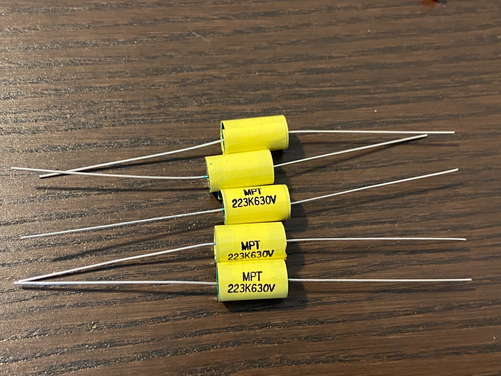 5 Pack .022 uf 630v Axial Film Guitar Tone Capacitors sub for 400v 600v (Qty)
