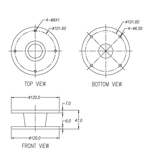 ZXPC AD-152 Bolt On Adapter 1.5″ or 1.4″ To 2″ For Many Horns or Drivers