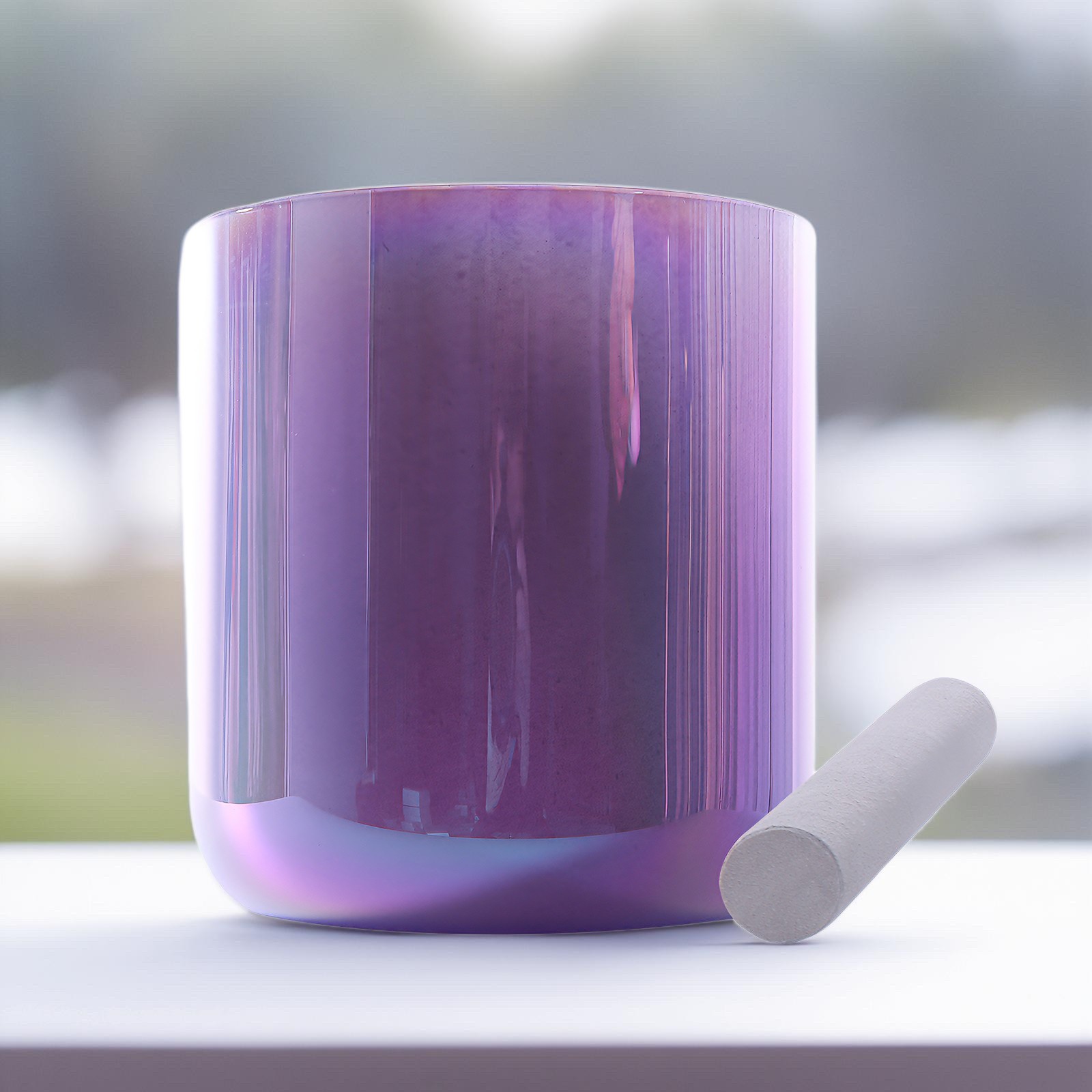 Cosmic Clear 432Hz Perfect Pitch B Crown Chakra Quartz Crystal Singing Bowl 7″