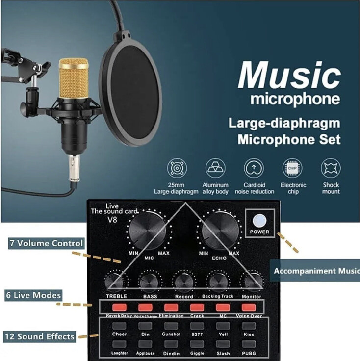 Rap Microphone Studio Recording Bundle Auto-Tune Protool SoundCloud Scissor Arm