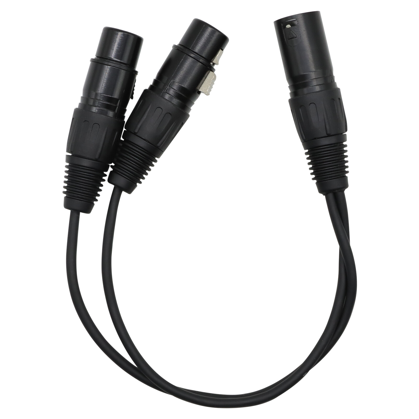 3-Pin XLR Male Plug to Dual 2 Female Jack Y Splitter Mic DJ Cable Adaptor 16 AWG
