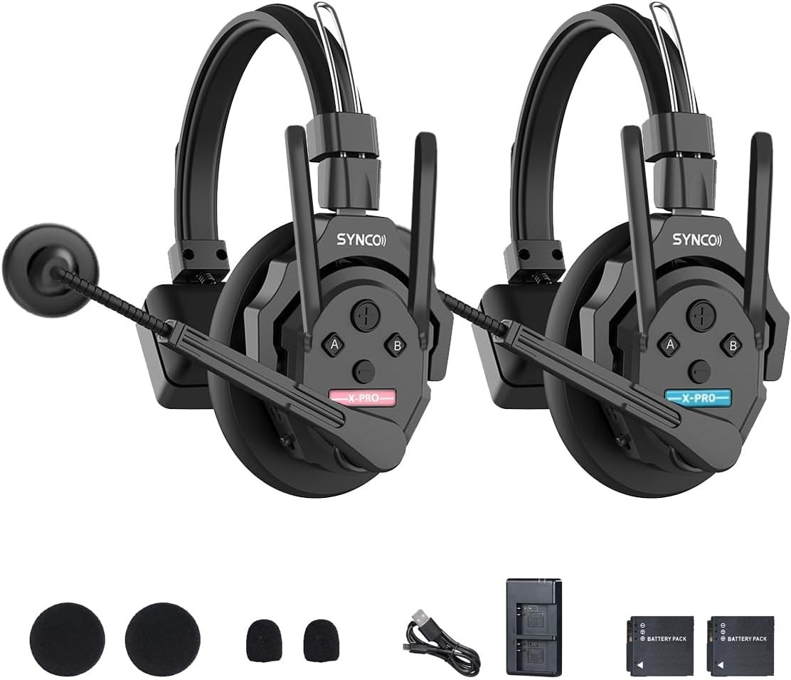 SYNCO XTALK XPRO2 Wireless Intercom Headset System 2.4GHz 500m/1640ft 2 Person