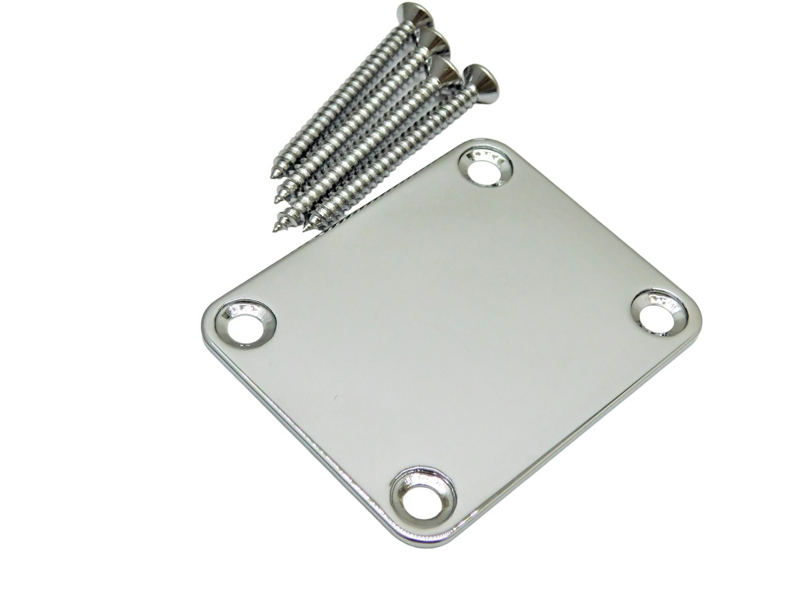 Chrome Guitar Neck Plate with 3/4″ mounting screws US Size