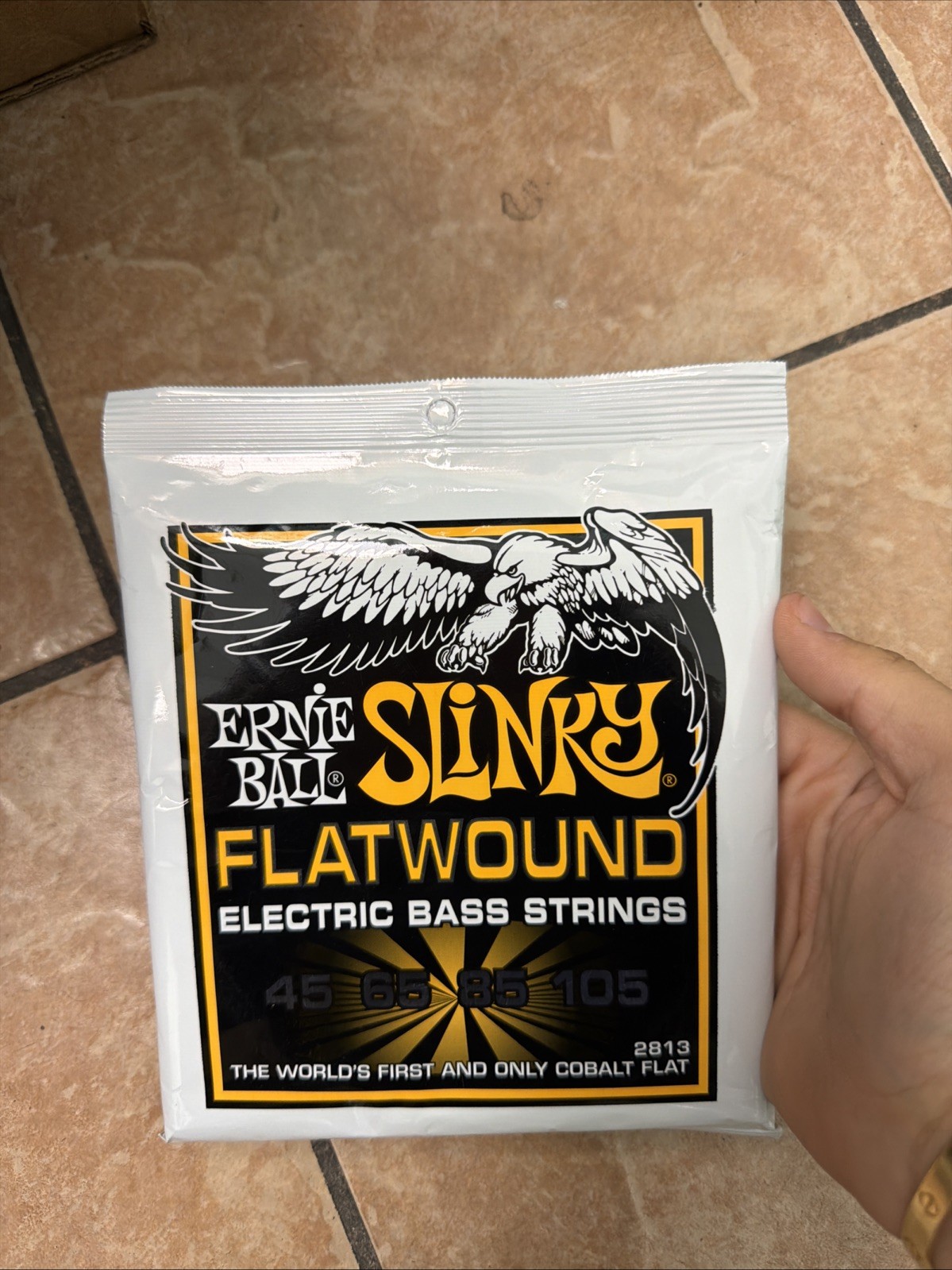 Ernie Ball 2813 Hybrid Slinky Flatwound Electric Bass Strings – .045-.105