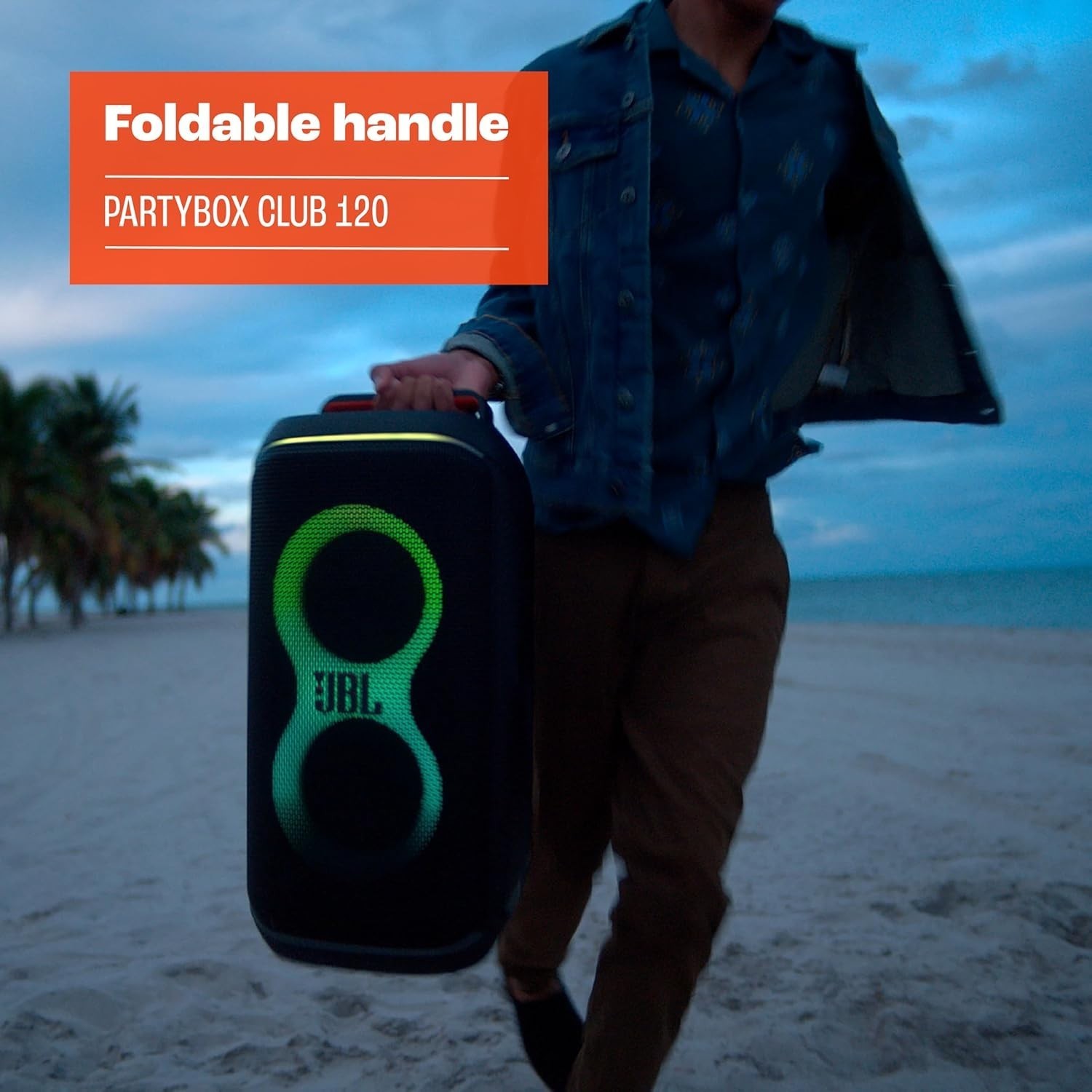 JBL PartyBox Club 120 Portable Party Speaker – Wireless Microphone and Battery