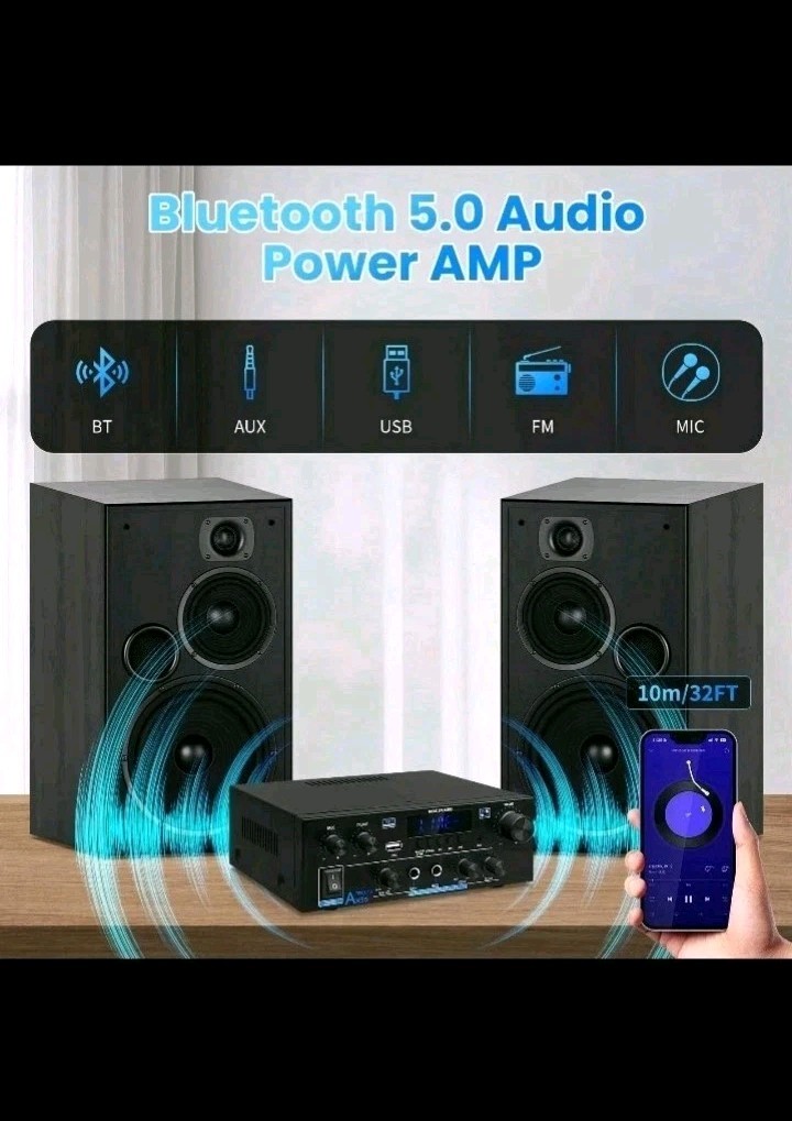 Bluetooth Amplifier AK-55 Plus Stereo Receivers Amp 2.0 Channel Mini (Read)