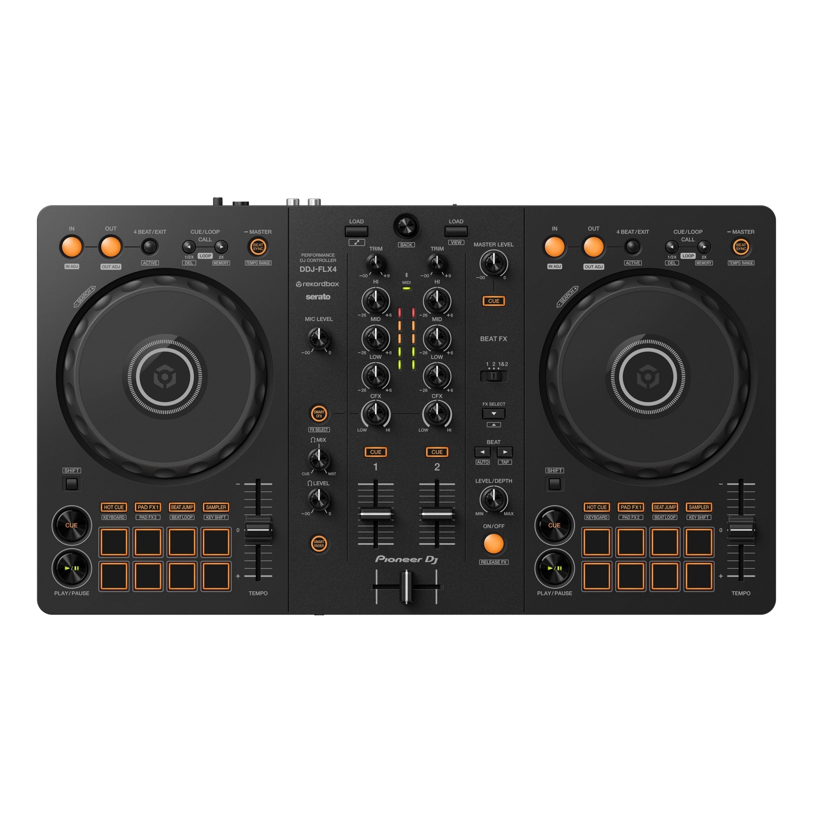 Pioneer DJ DDJ-FLX4 2-deck Rekordbox and Serato DJ Controller – Graphite