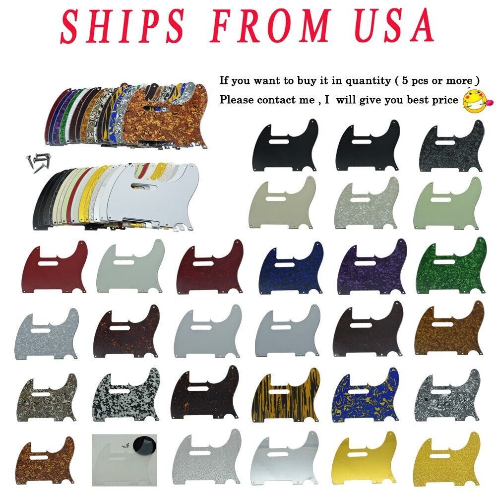 Vintage 5 Hole Tele Guitar Pickguards Fits USA/Mexico Telecaster Various Colors