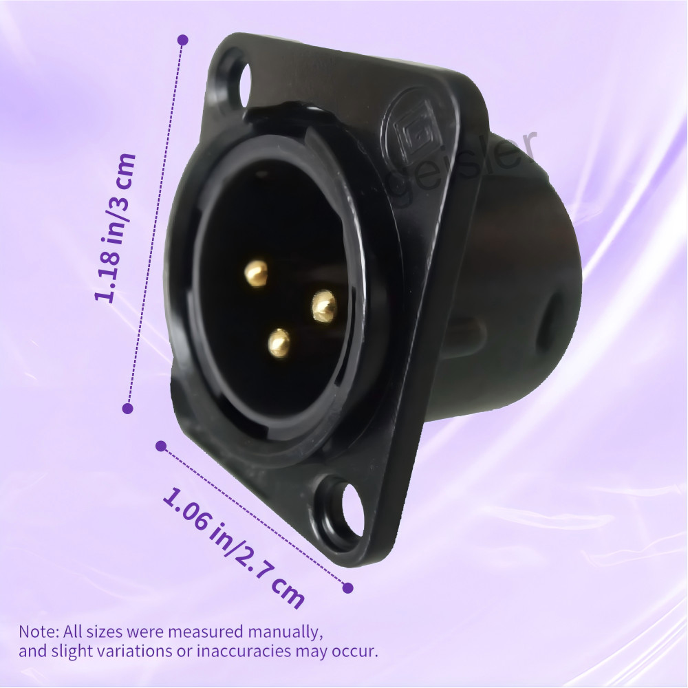 20x XLR 3Pin Female and Male Panel Mount Chassis Connector Nickel Plated Housing