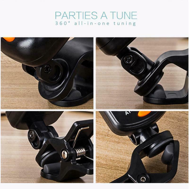 Professional 360° Rotatable Chromatic Digital Guitar Bass Tuner w/LCD Display