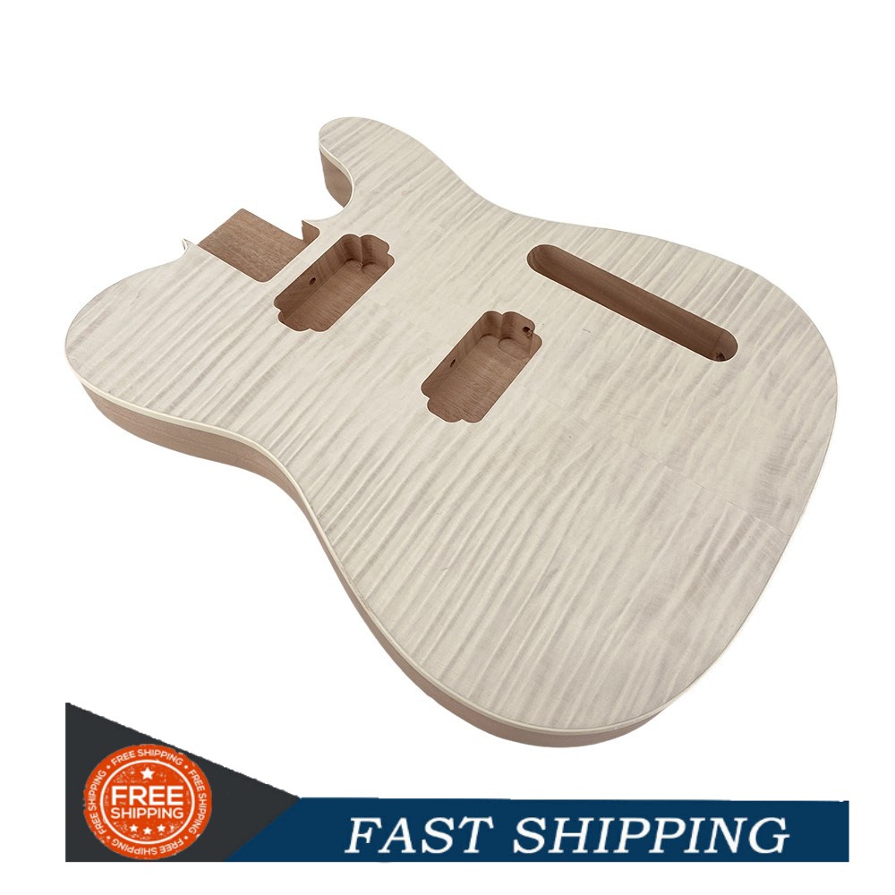Guitar Body Mahogany Flame Maple Veneer Semi Hollow Guitar Body Bolt On