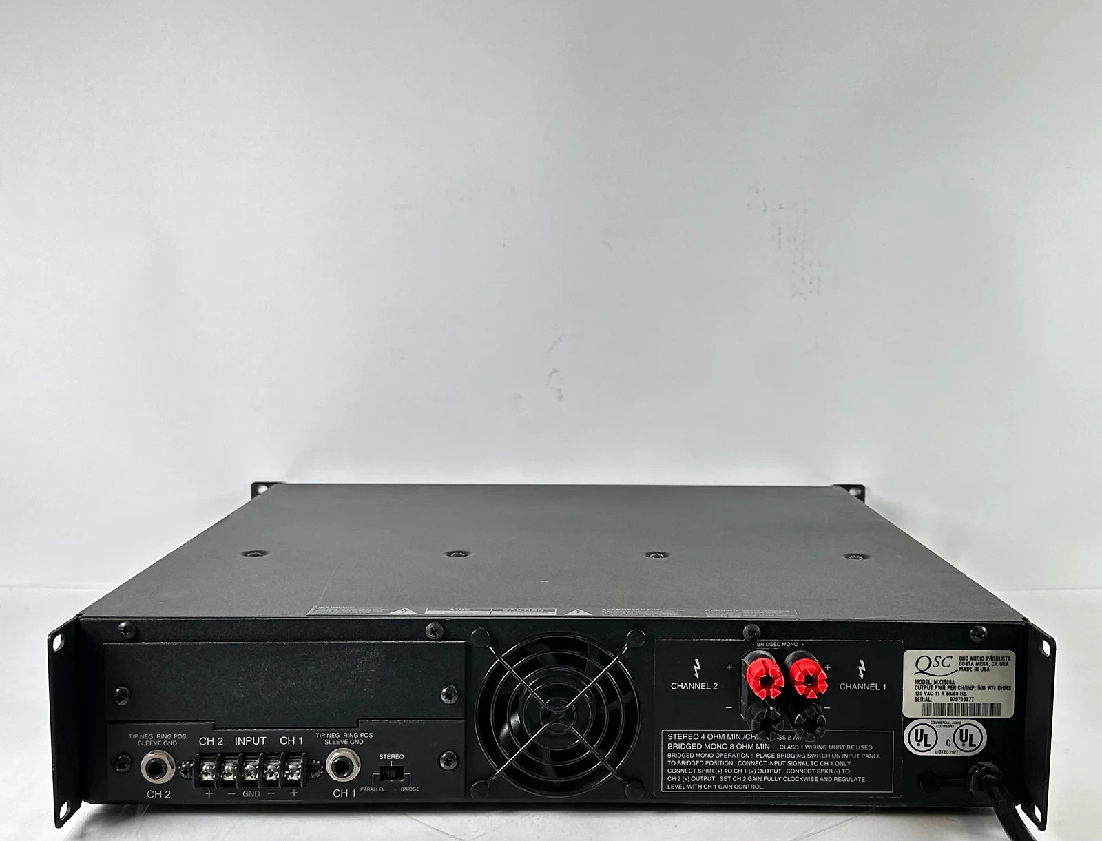 QSC MX-1500A Professional Power Amplifier Tested & Works