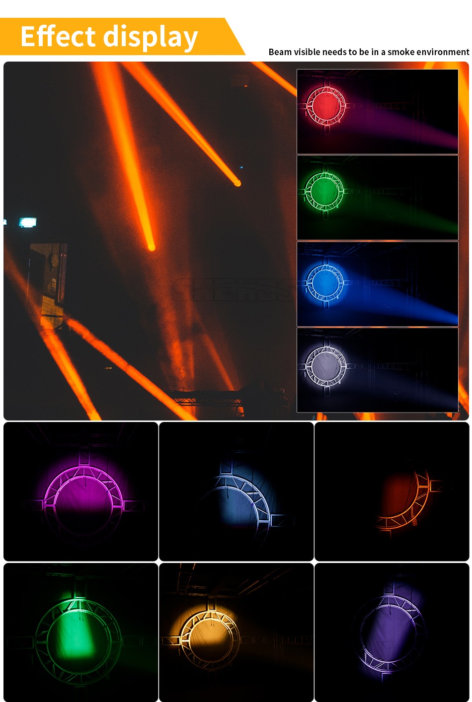 4Pcs 250W LED Profile Light 4in1 RGBW/Warm+Cool White Beam Spot Light Party Show