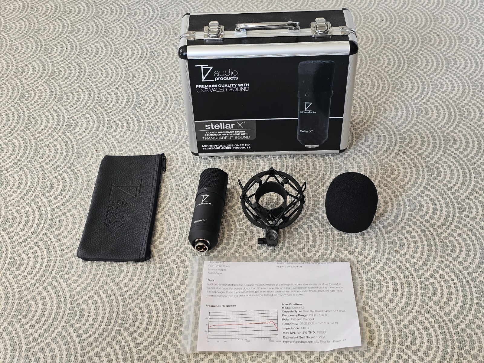Stellar X2 Cardioid Condenser XLR Microphone – Hard & Soft Cases + Shock Mount