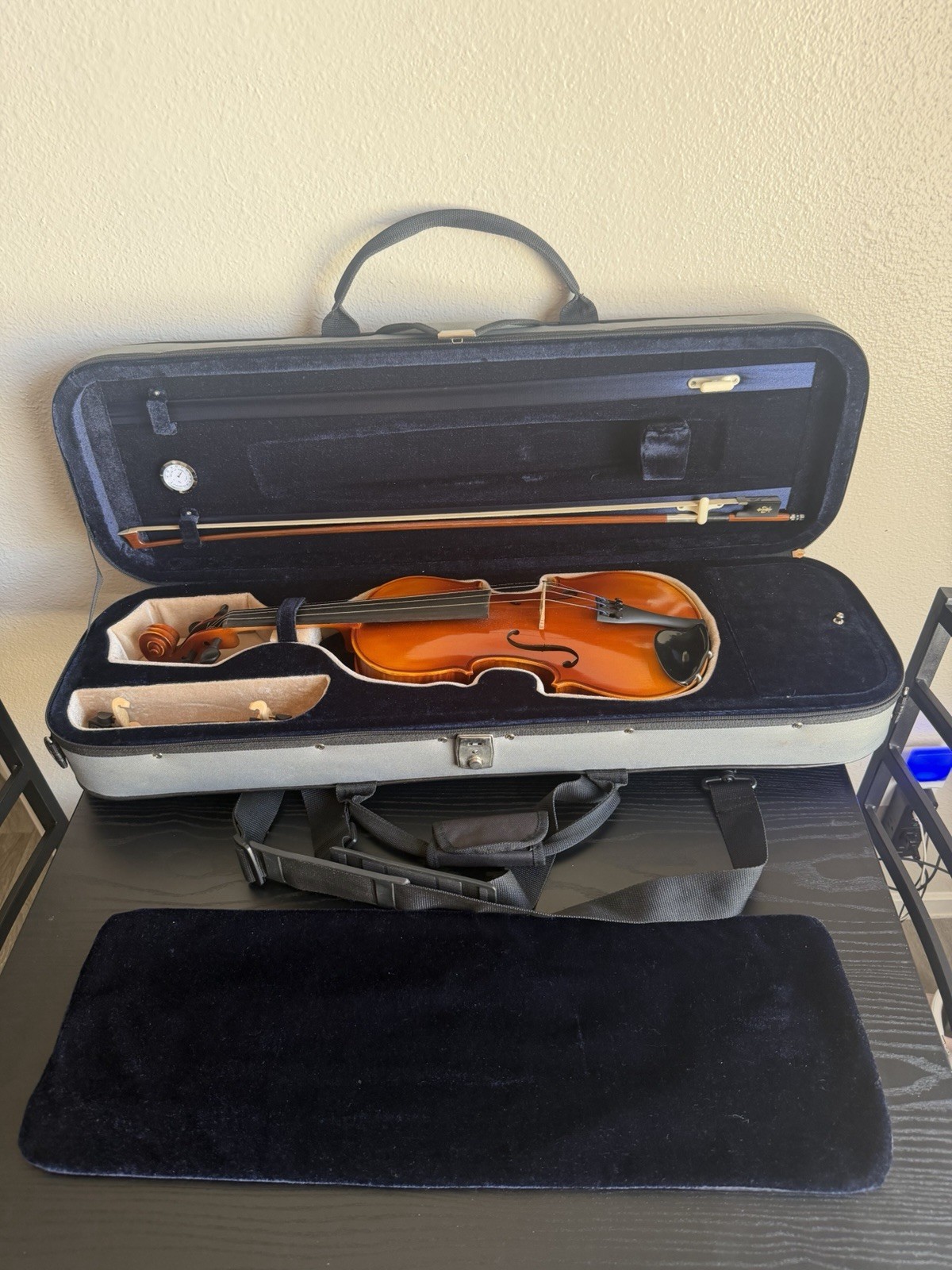 Handmade D Z Strad Model 120 4/4 Acoustic Violin Set Hard Case Bow – Open Box