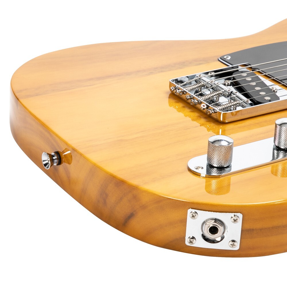 Full-Size Trans Yellow Tele Style Solid Body Electric Guitar Package w/ Gig Bag