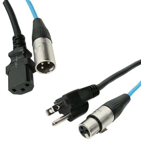 Elite Core 50′ Powered Speaker Snake Cable Balanced XLR and 3 prong AC Connector