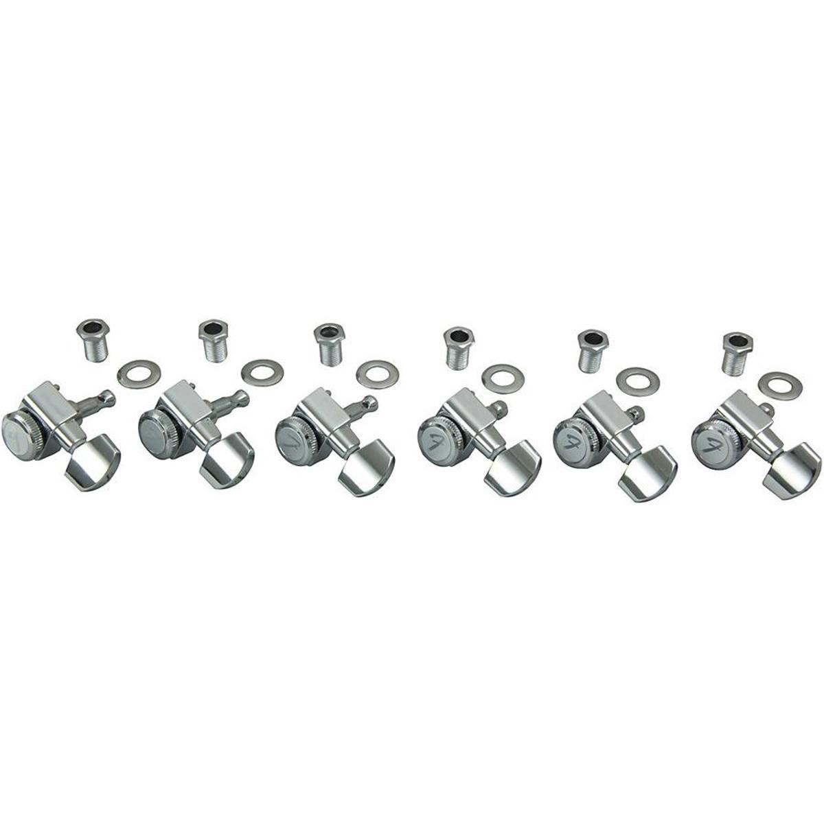 Fender Locking Stratocaster/Telecaster Guitar Tuning Machines, Set of 6, Polishe