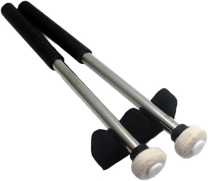 TUOREN 1 Pair Tongue Drum Mallets with Bracket Handpan Drum Sticks Rubber Mallet