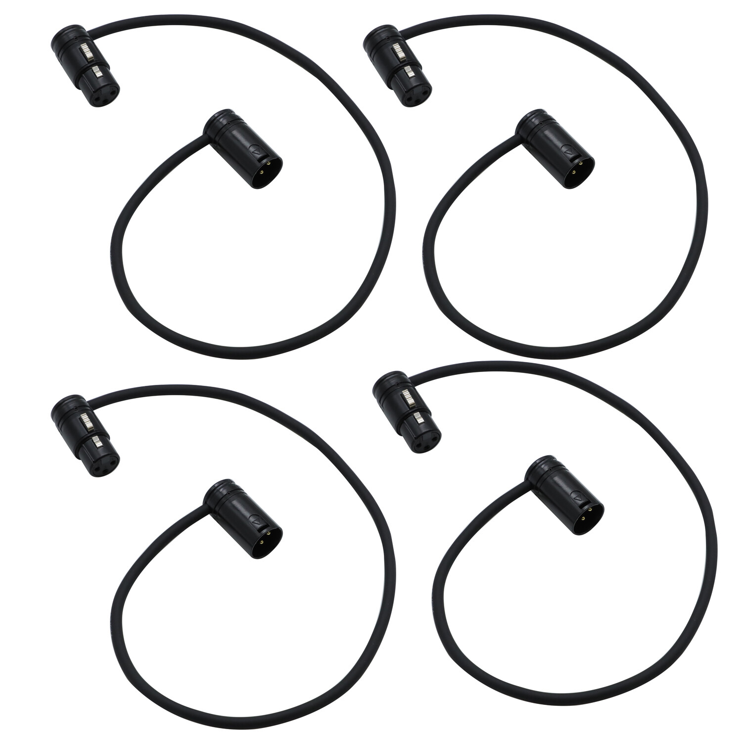 4Pack 3-Pin XLR Female to 3-Pin XLR Male Adjustable-Angle Cable for Recorder