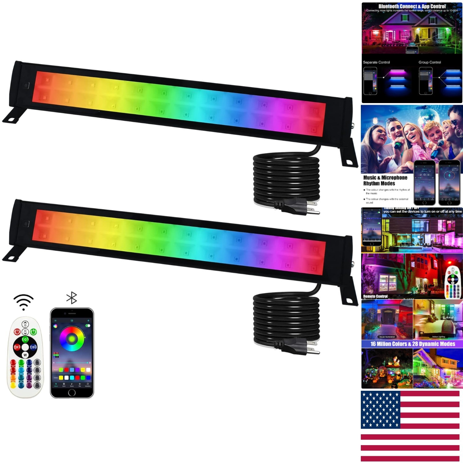 Dynamic 50W RGB Wall Washer – Music Sync & App Control for Ultimate Experience