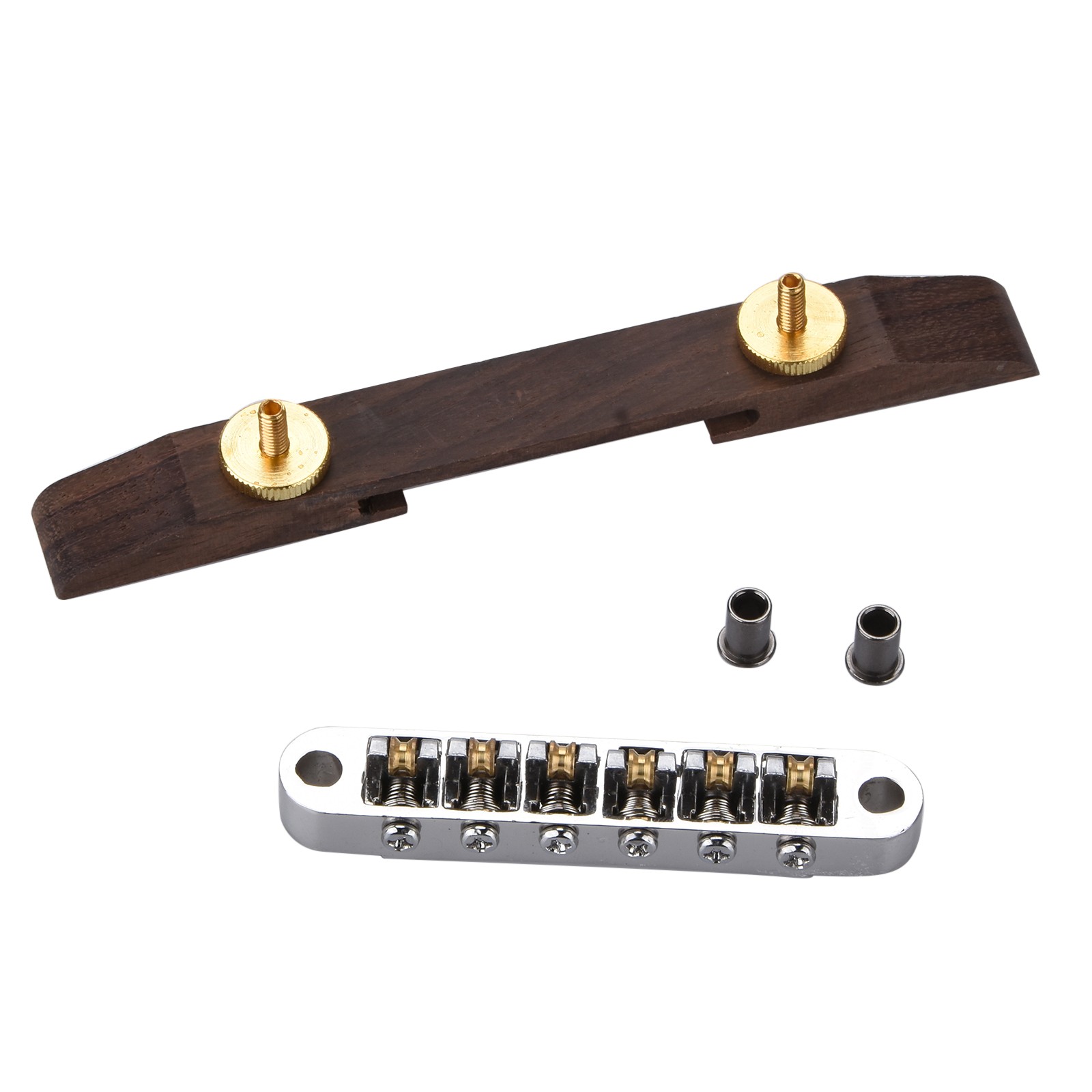 Copper Bridge Roller Saddles With Archtop Rosewood Base Jazz Guitar Bridge C