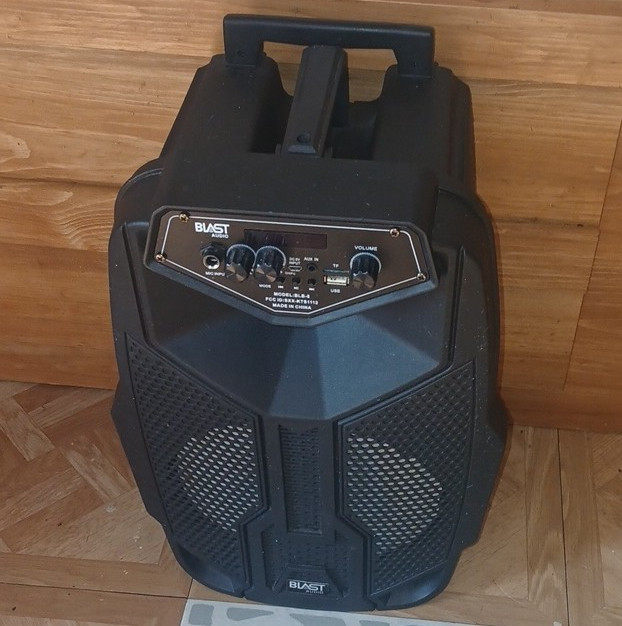 BLAST BB-6614 Portable PA Speaker 60W RMS 8in USB AUX 6.35mm Black