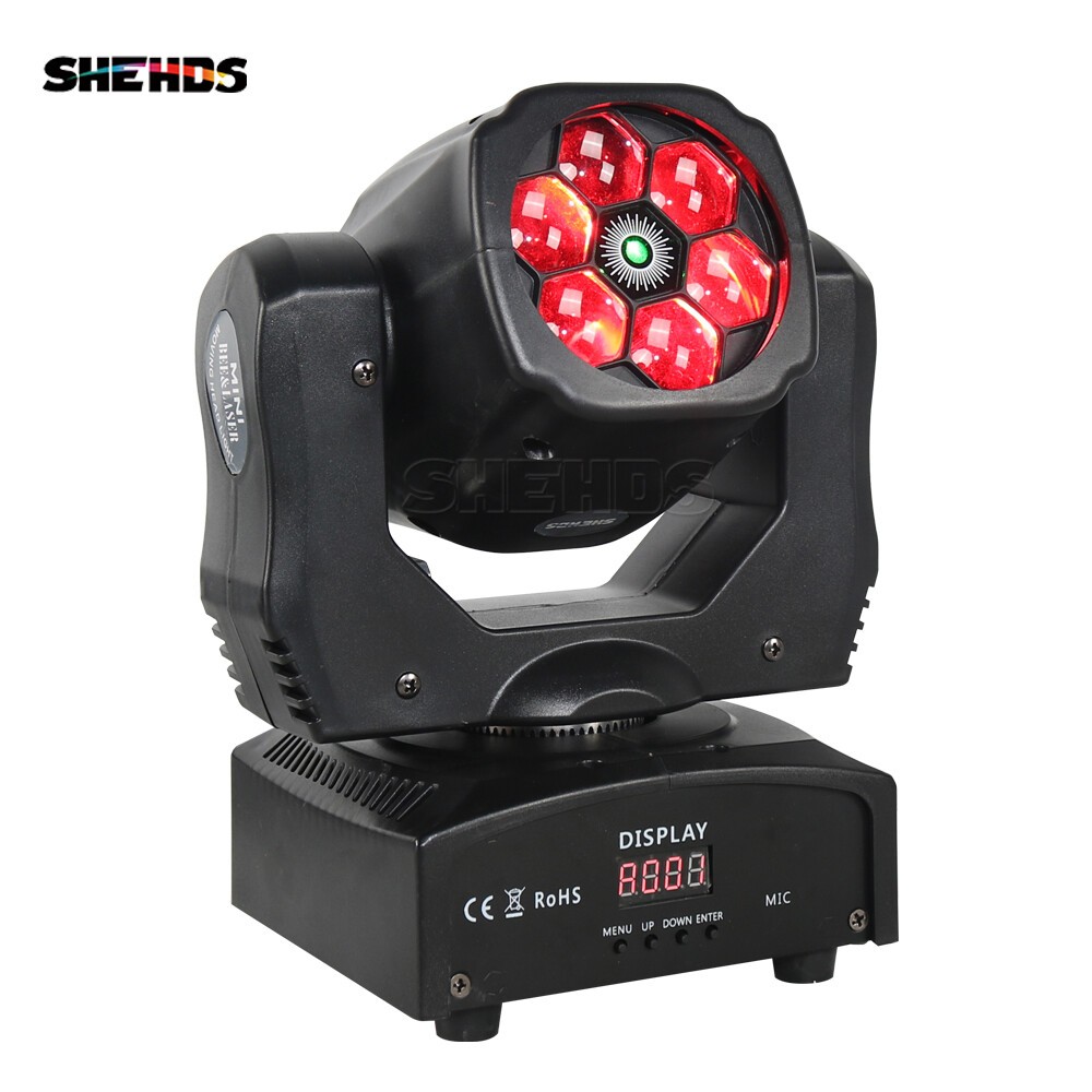 LED 6x15W RGBW Laser Moving Head Light Beam Wash Lighting For Party Bar Club