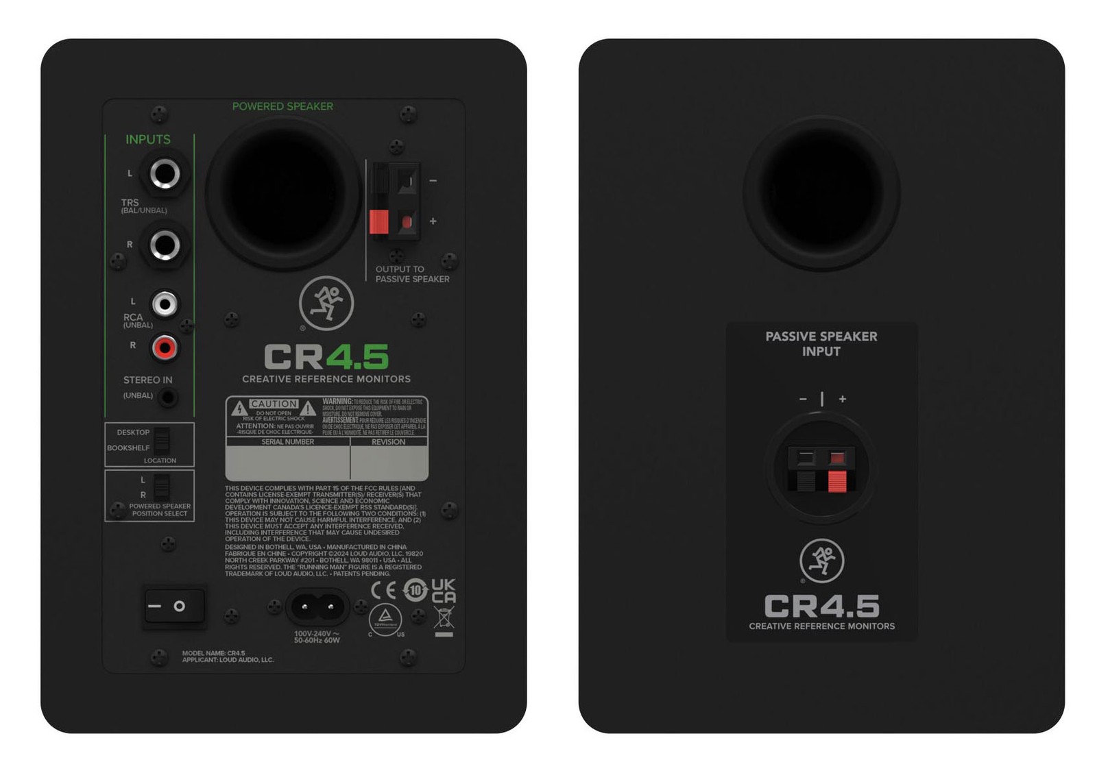 Mackie CR4.5 4.5″ Powered Studio Monitors Speakers w/ Tone Control